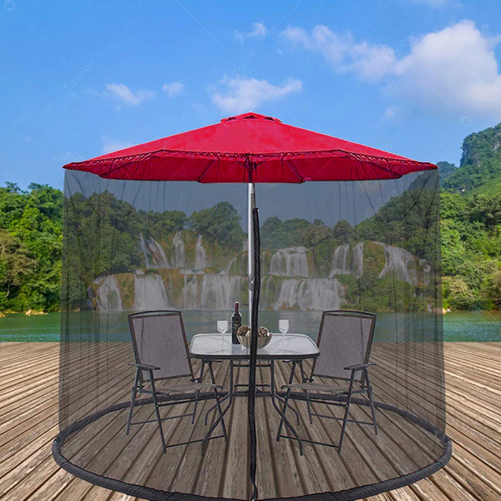 Cheap Goat Tents 300x230cm Cover Parasol Anti Mosquito Installation Straight Outdoor Umbrella Cover Mosquito Net Mesh Garden Deck Tents 